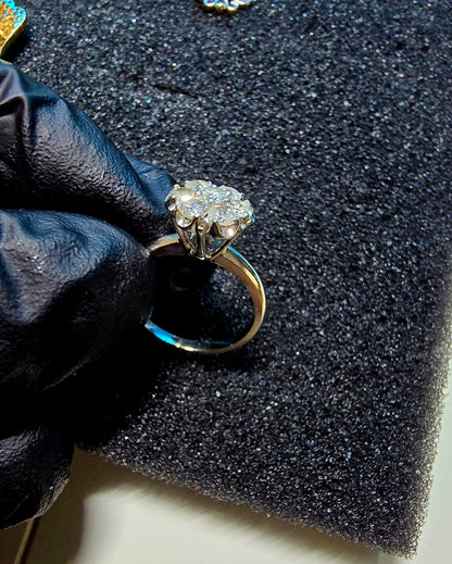 Anillo Oro Blanco con Diamante